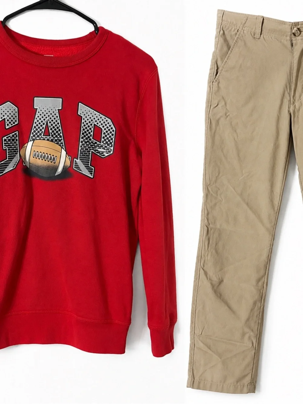 GAP Red Graphic Football Crewneck Sweatshirt  (Video provided)